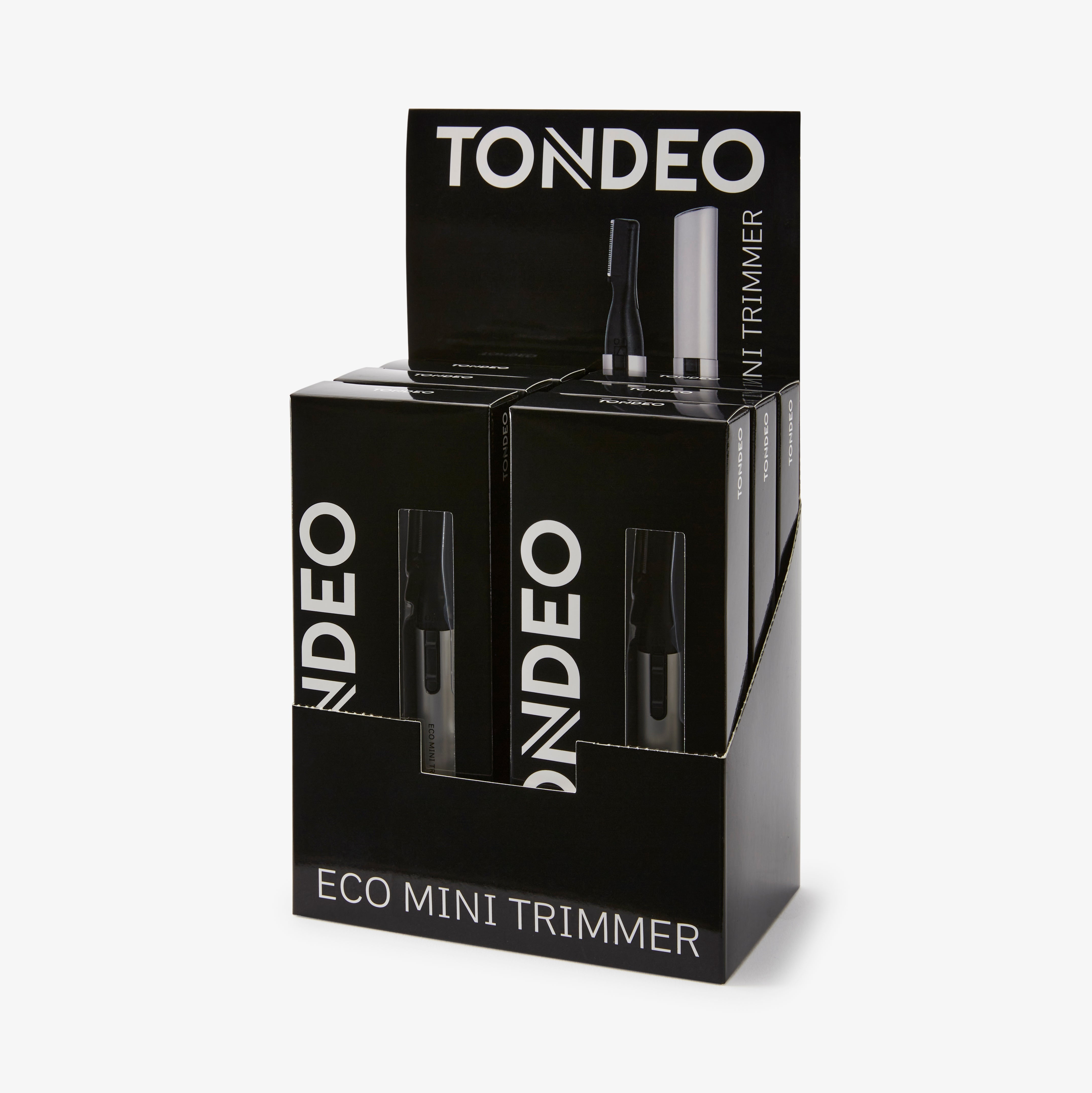TONDEO Eco Trimmer Silver – tondeuse professionnelle compacte et sans fil, au design ergonomique et à la puissance de coupe élevée, pour une finition précise chez le coiffeur et le barbier.