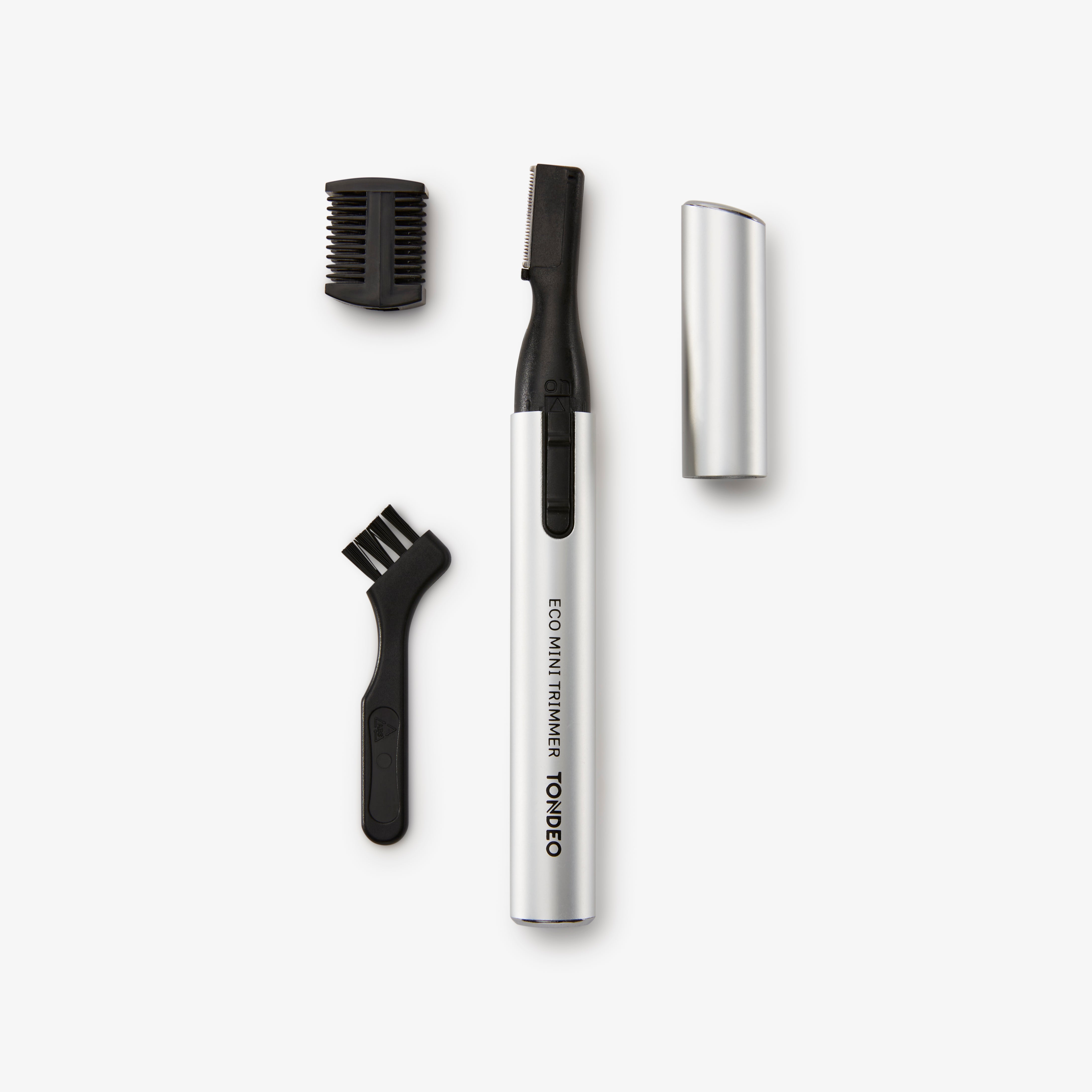 TONDEO Eco Trimmer Silver – tondeuse professionnelle compacte et sans fil, au design ergonomique et à la puissance de coupe élevée, pour une finition précise chez le coiffeur et le barbier.