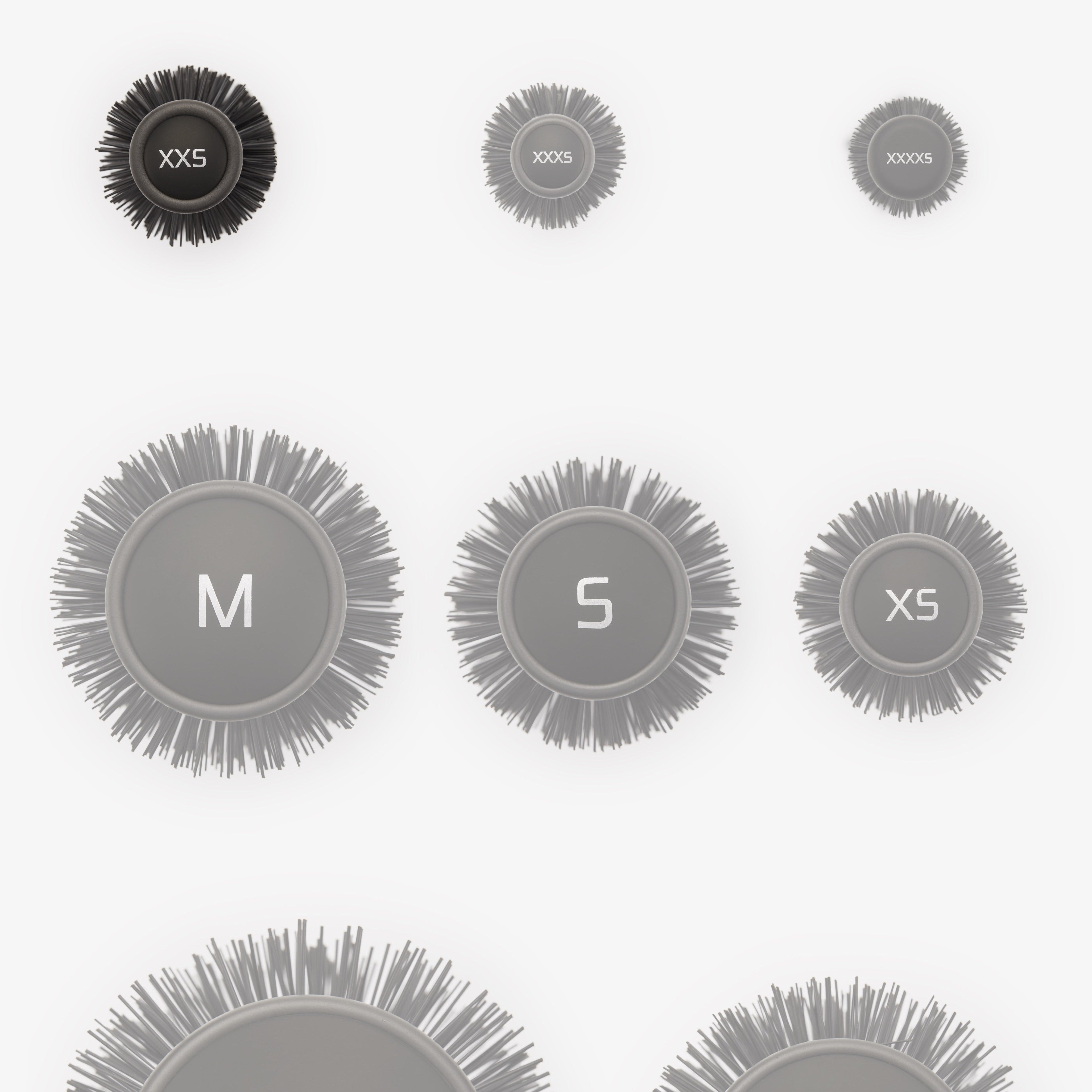 Atelier Graphite Haarbürste in elegantem Schwarz – professionelle Stylingbürste, Rundbürste Größe XXS rößenvergleich