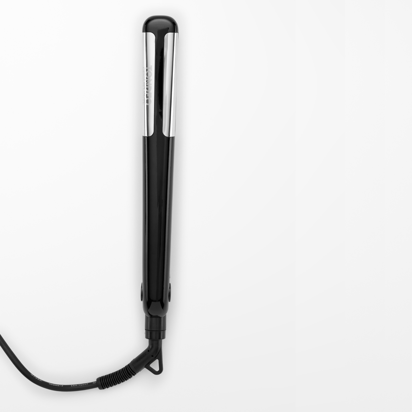 Piastra lisciante nera di TONDEO Solingen, curve argentate, elementi riscaldanti montati su molle, funzione di spegnimento automatico, regolazione individuale da 120 °C a 230 °C, tempo di riscaldamento rapido, piastre riscaldanti in ceramica e tormalina (23 x 90 mm) per una distribuzione ottimale del calore.