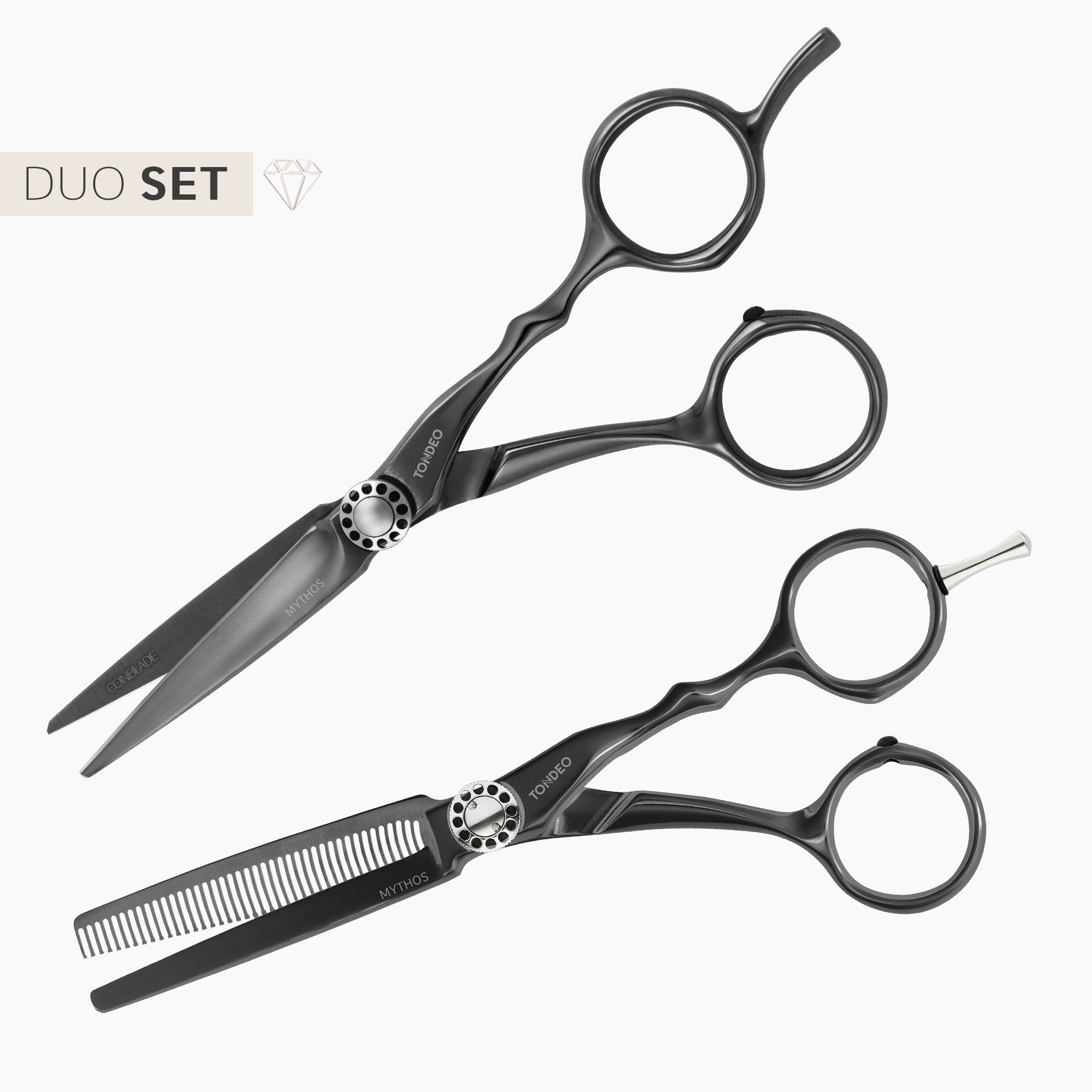 Mythos Black Duo – Haarschere 5.5 + Wave 5.75 (36), integr. FH