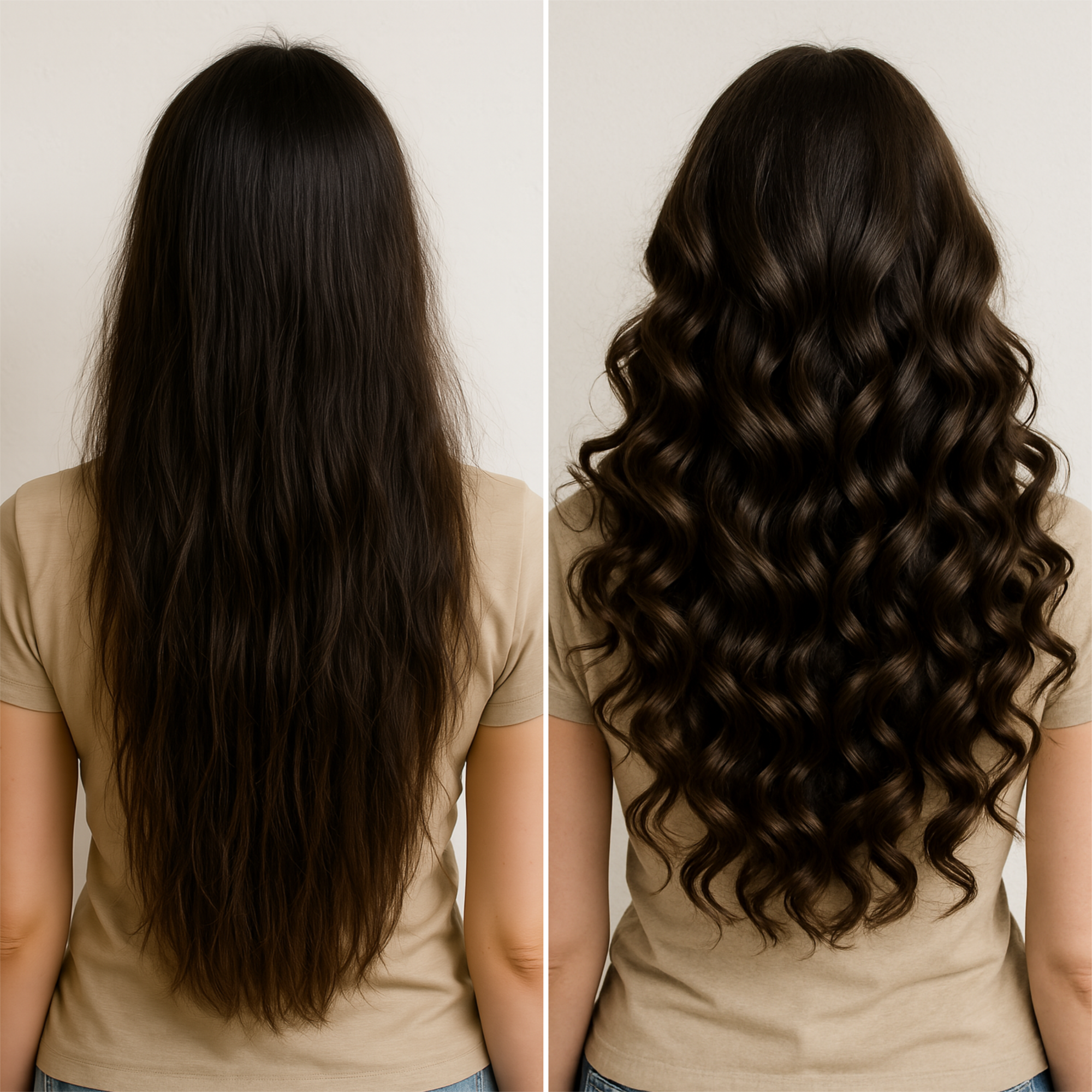 Peinado antes y después con tijeras