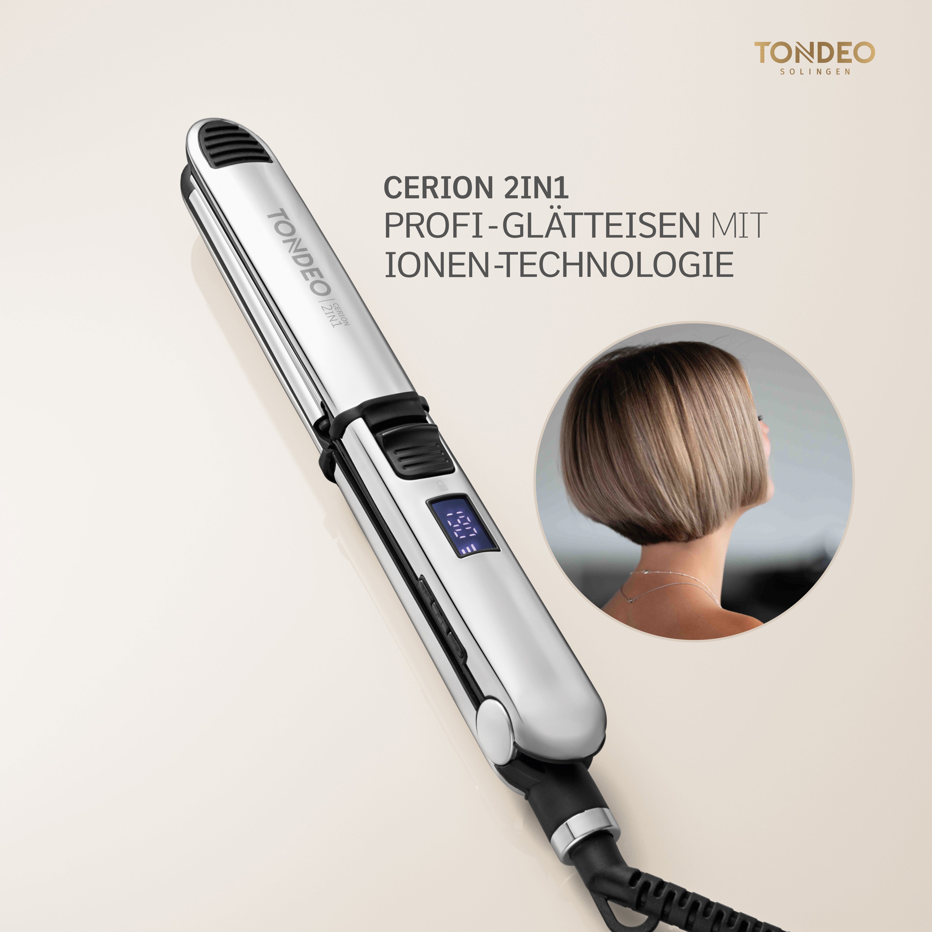 Plancha alisadora y corte de pelo bob peinado