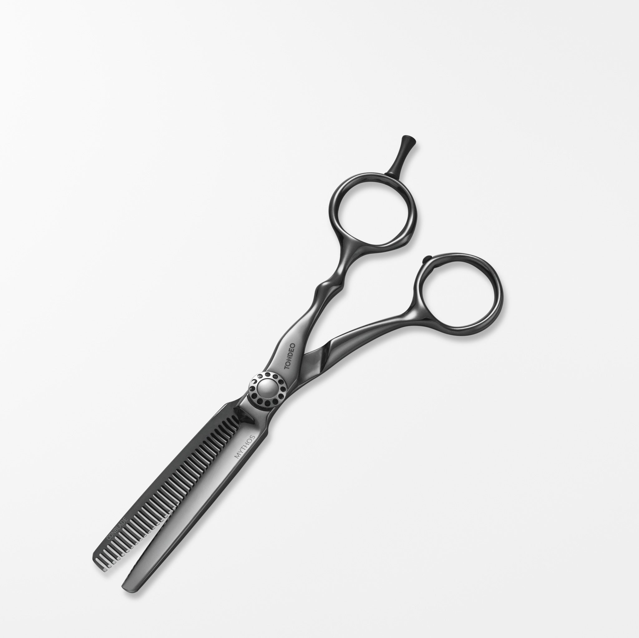 TONDEO MYTHOS 36, nero Made in Solingen, forbici da parrucchiere di alta qualità, forbici da sfoltitura, forbici da modellatura