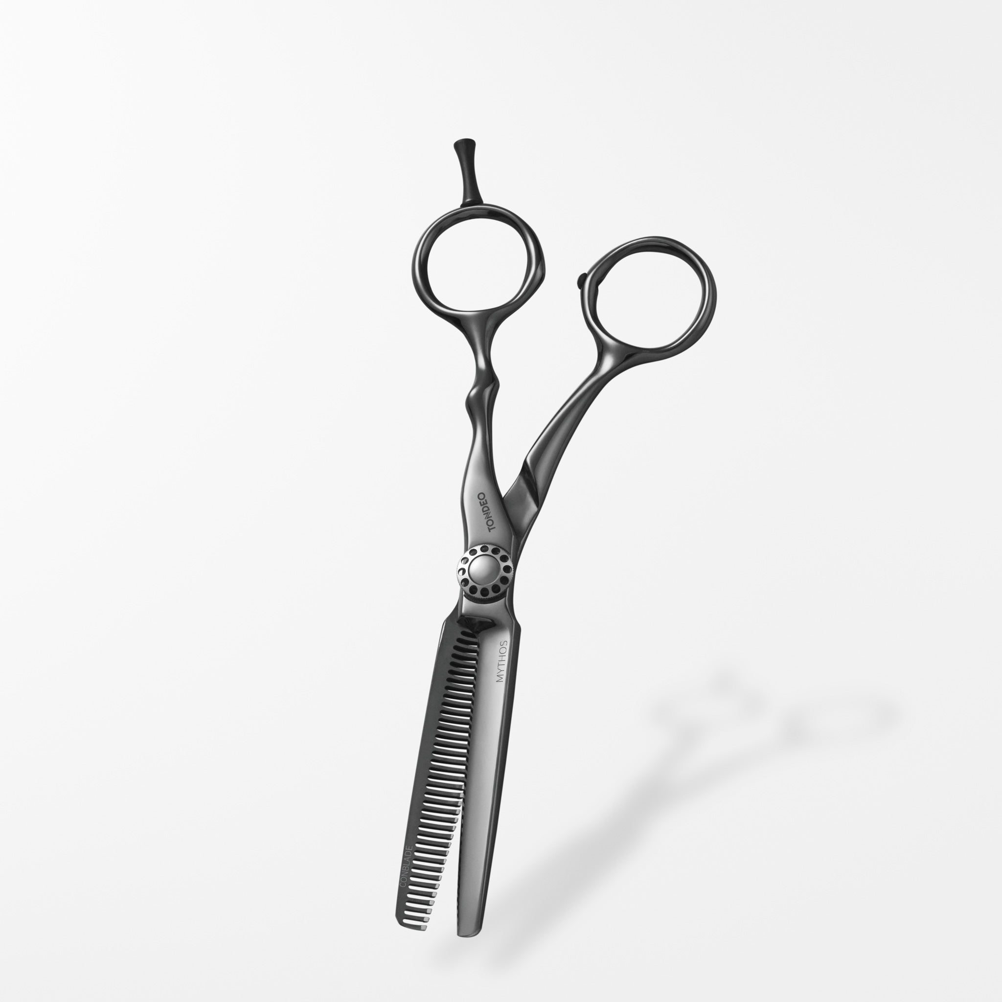TONDEO MYTHOS 36, nero Made in Solingen, forbici da parrucchiere di alta qualità, forbici da sfoltitura, forbici da modellatura