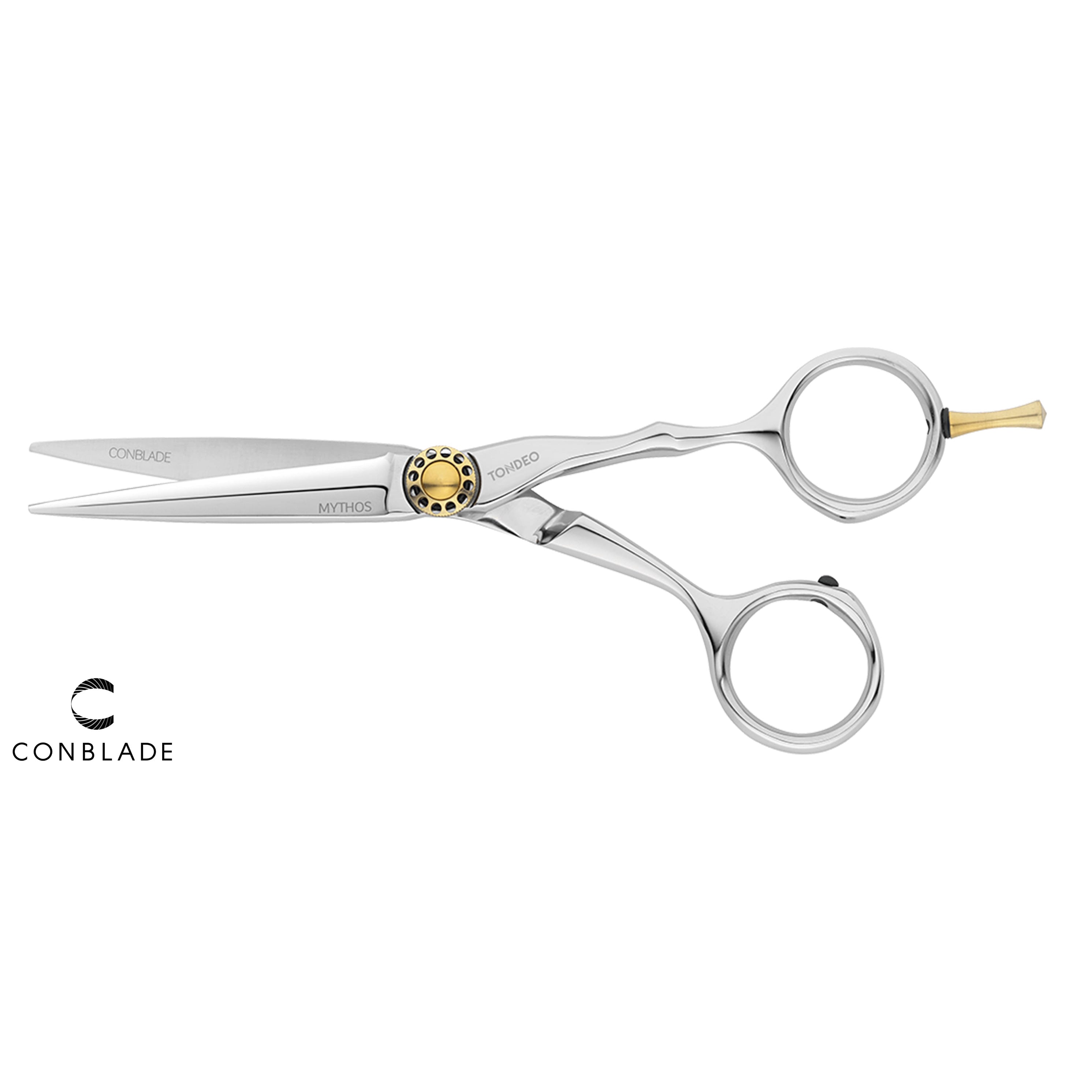 Hochwertige Friseurschere mit Goldakzent.