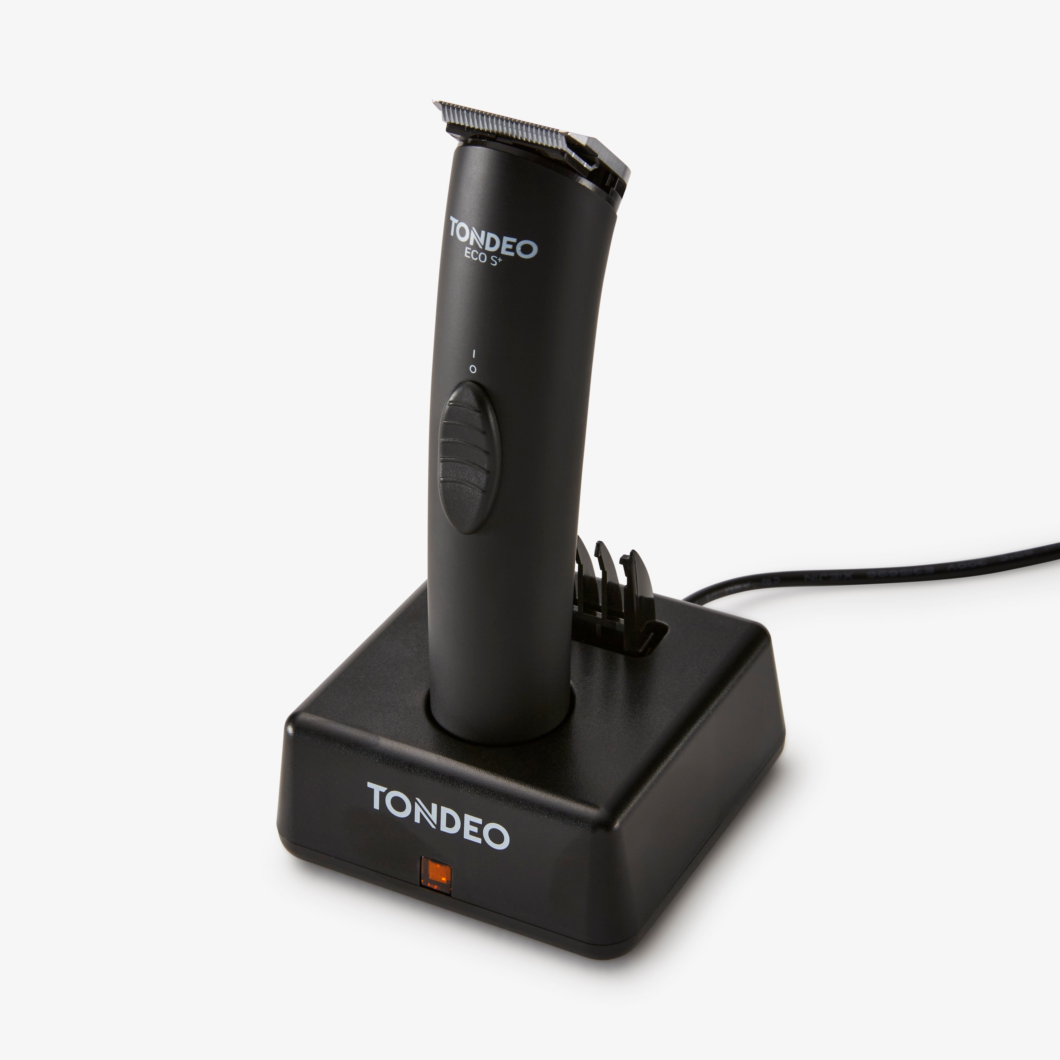 Cortapelo TONDEO Eco Plus Black: cortapelo profesional inalámbrico con batería de larga duración, diseño ergonómico y gran potencia de corte para peluqueros y barberos.