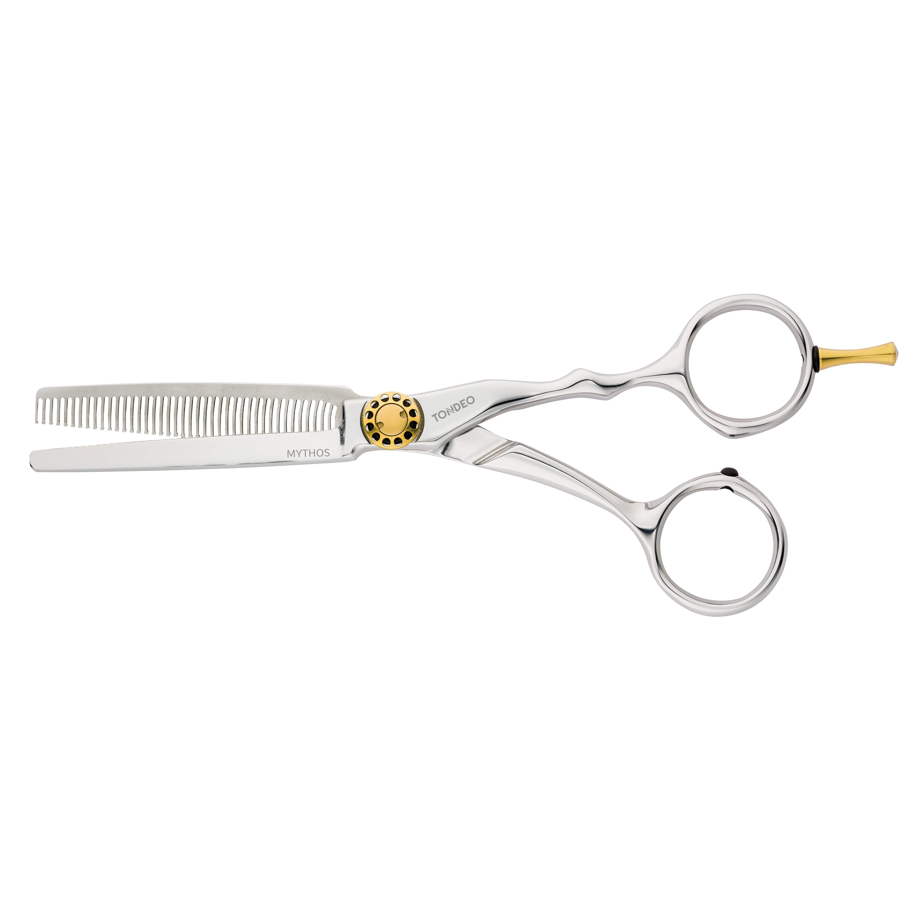 Friseurschere mit goldenen Details.