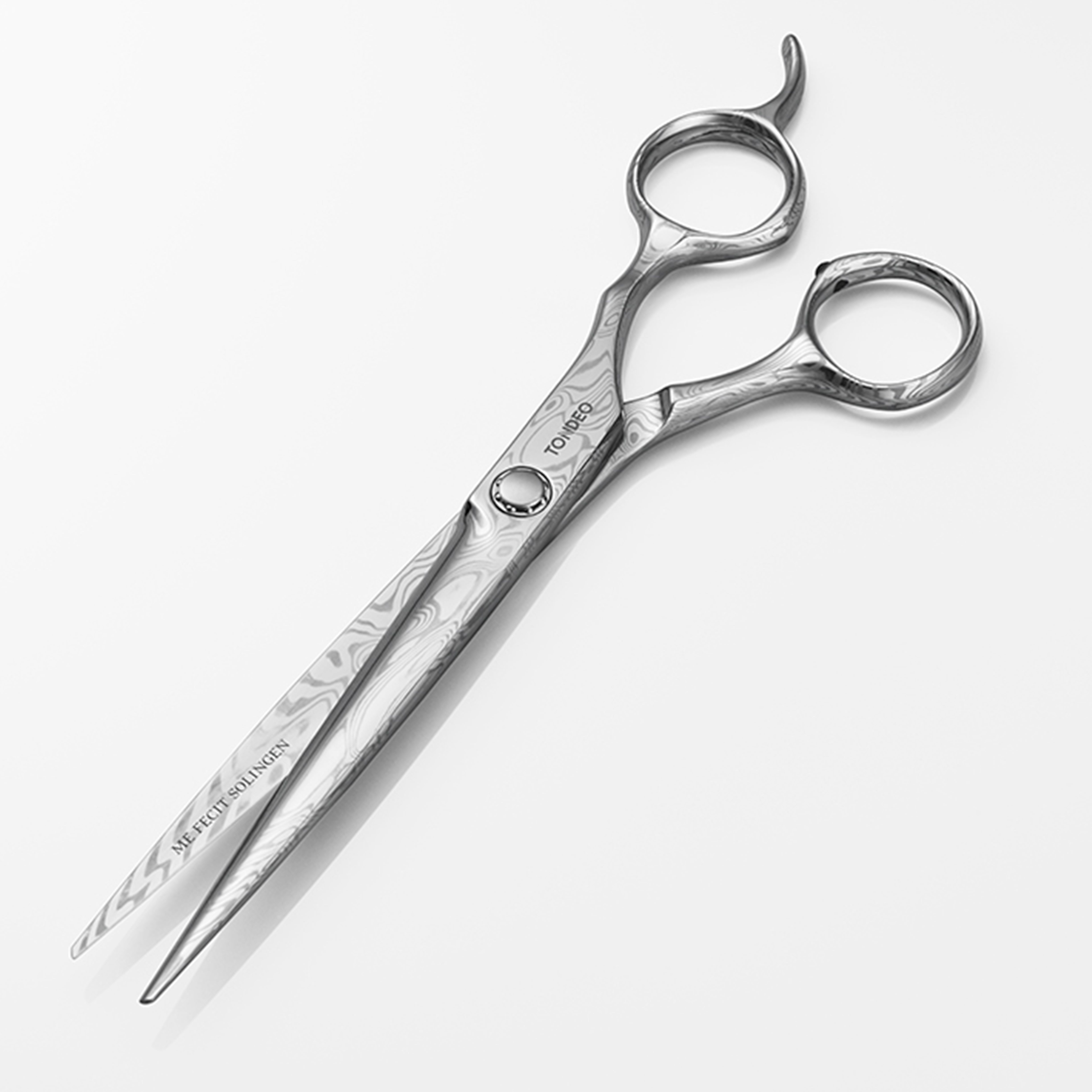 Premium Friseurschere Damast, silber, Made in Solingen, Tondeo