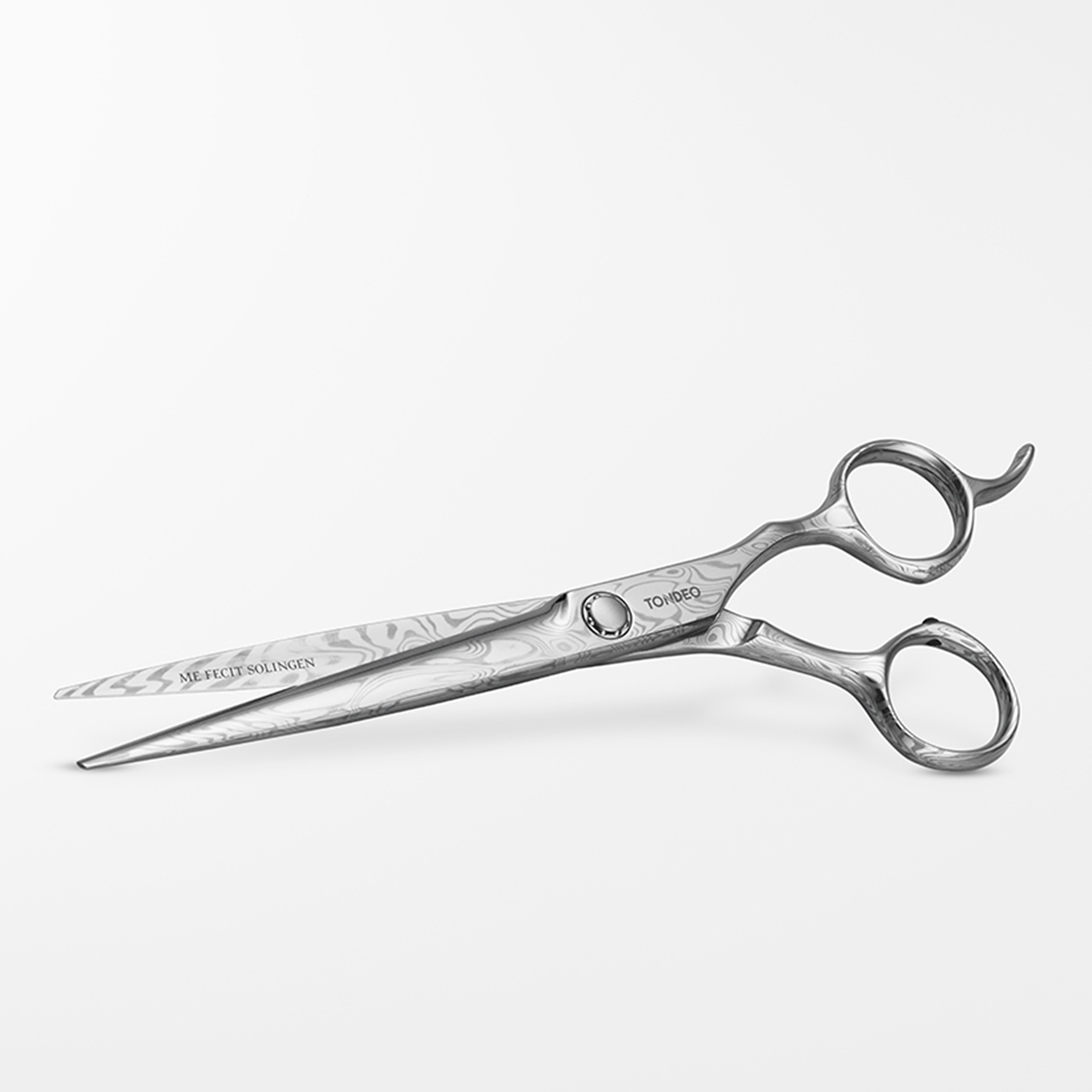 Premium Friseurschere Damast, silber, Made in Solingen, Tondeo