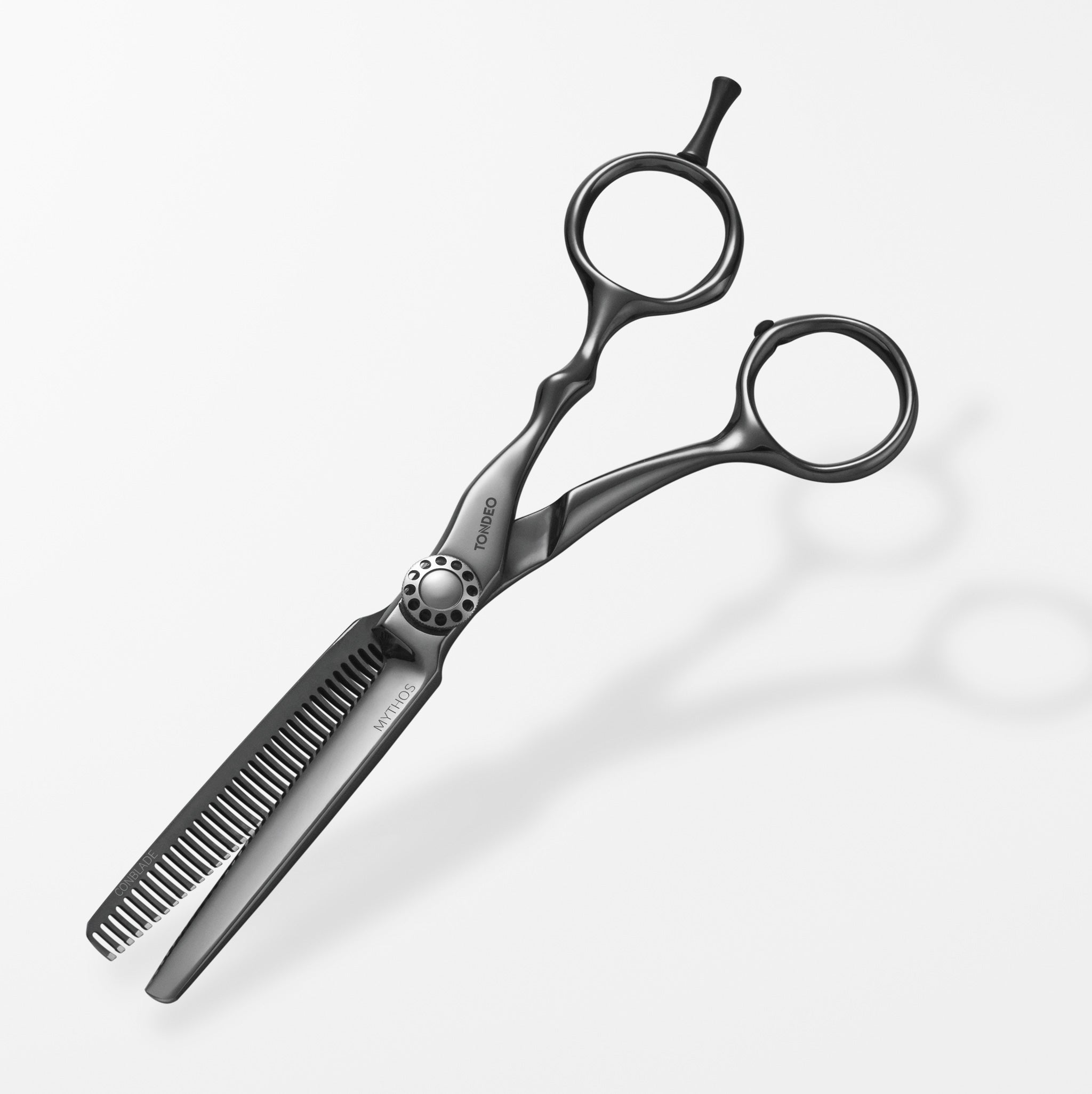 TONDEO MYTHOS 36, nero Made in Solingen, forbici da parrucchiere di alta qualità, forbici da sfoltitura, forbici da modellatura