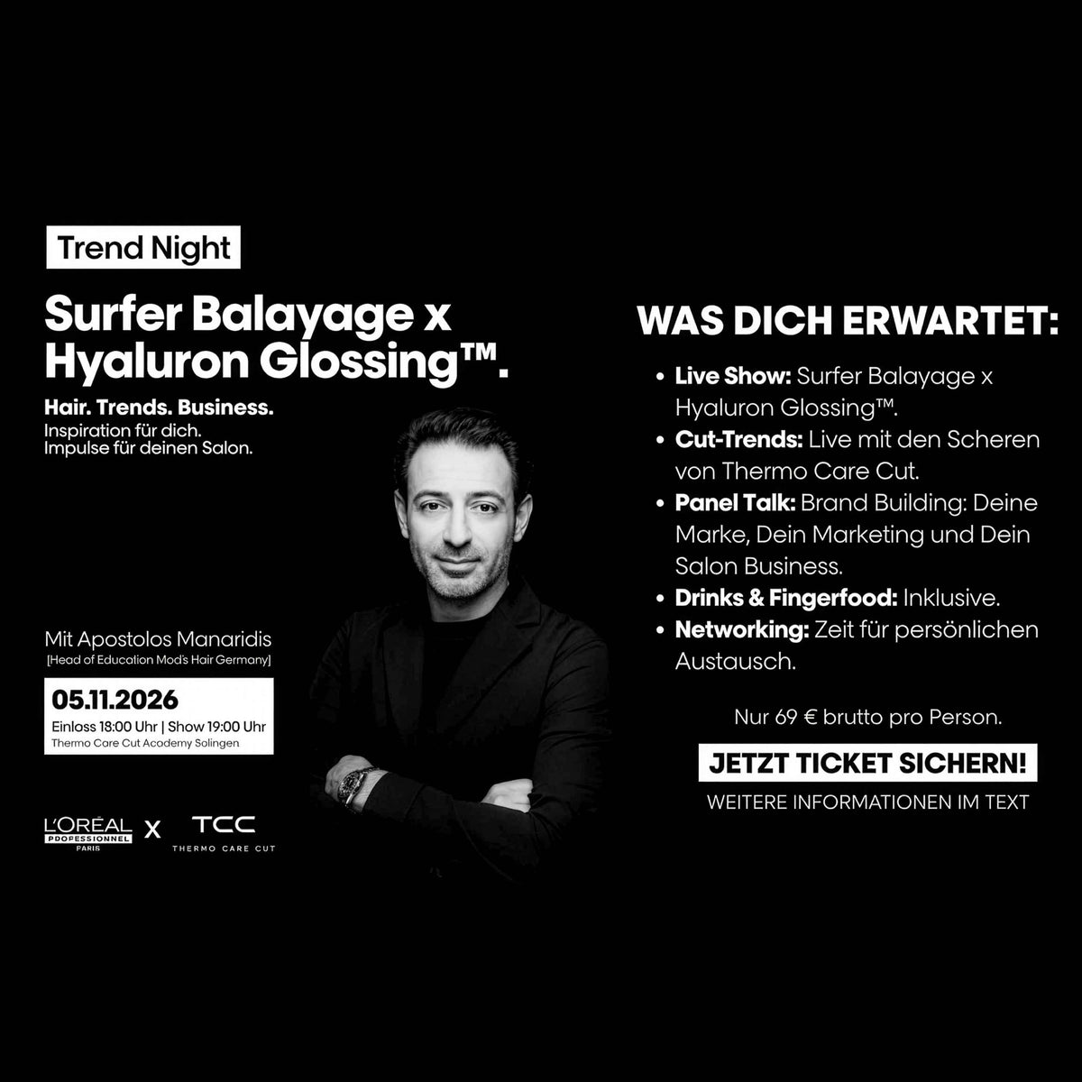 Trend Night – Surfer Balayage x Hyaluron Glossing™ | Biglietto 05/11/2026