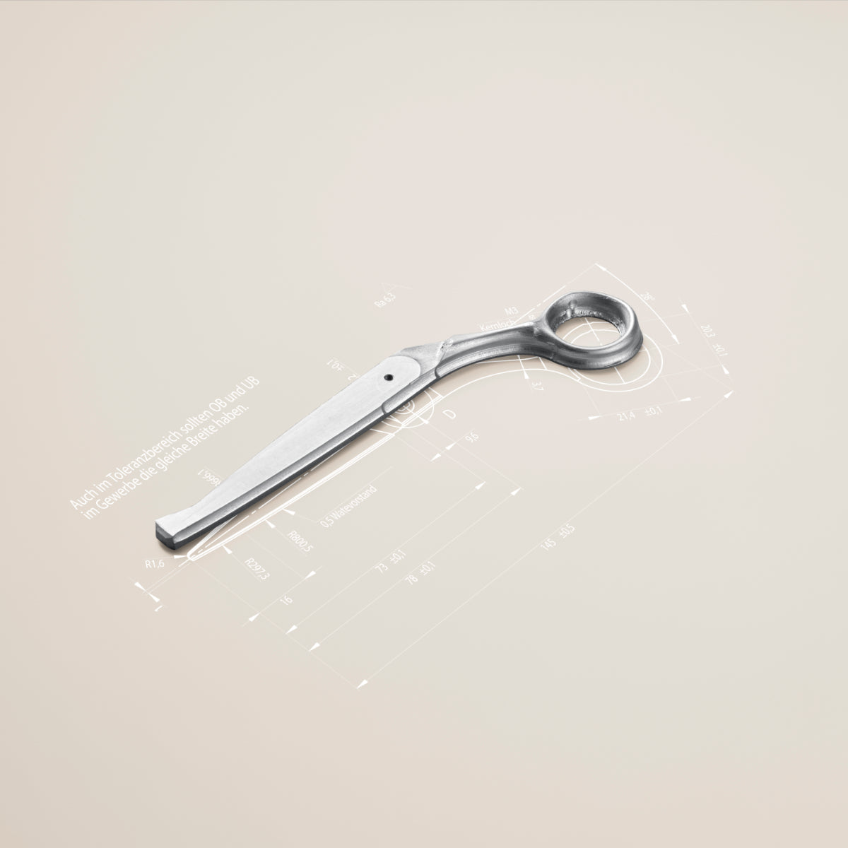 Hochwertige Friseurschere mit Maßen